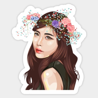 Flower Girl Vector #2 Sticker